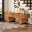 59" Solid Wood Entryway Bench