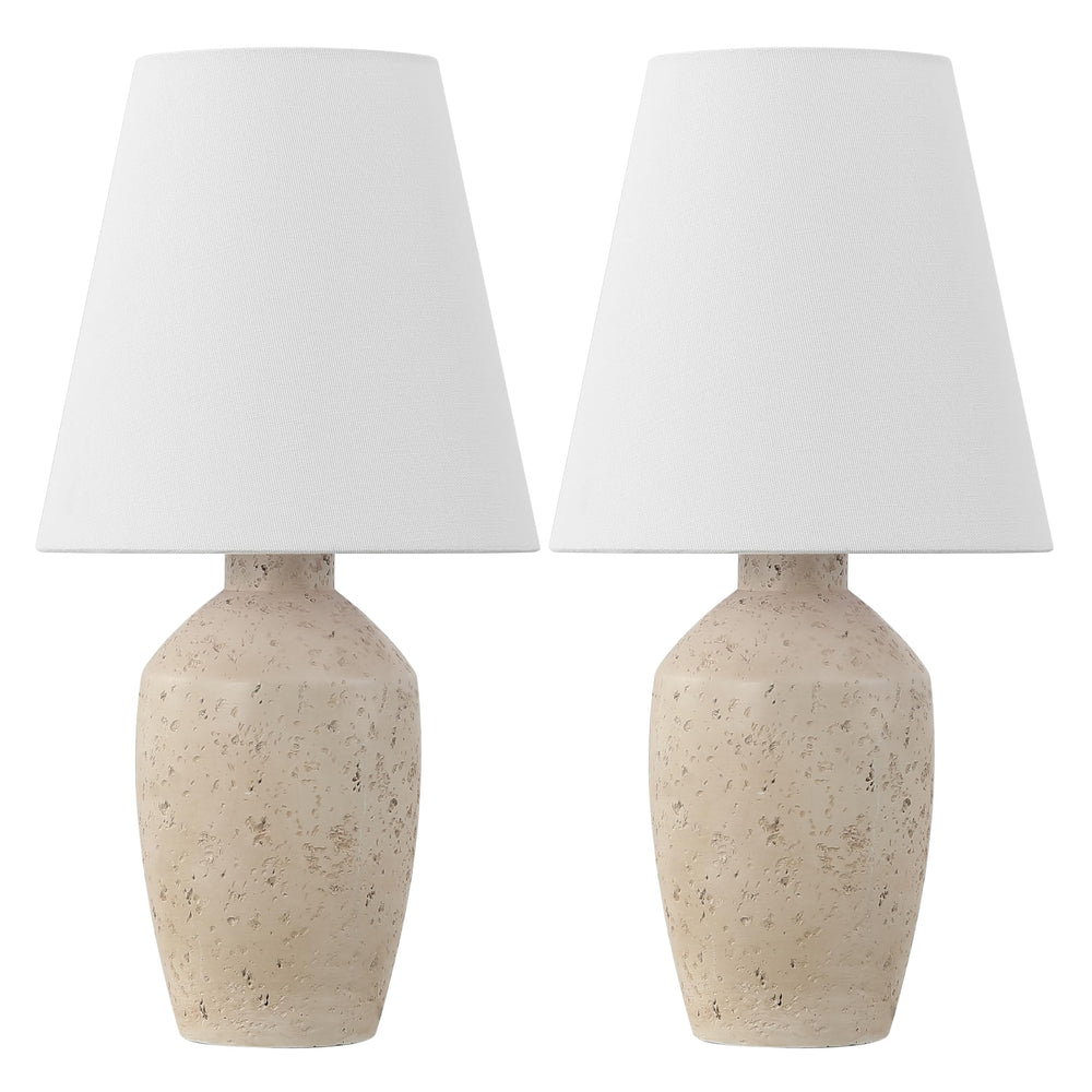 19.25" Modern Matte Ginger Jar Table Lamp Set of 2