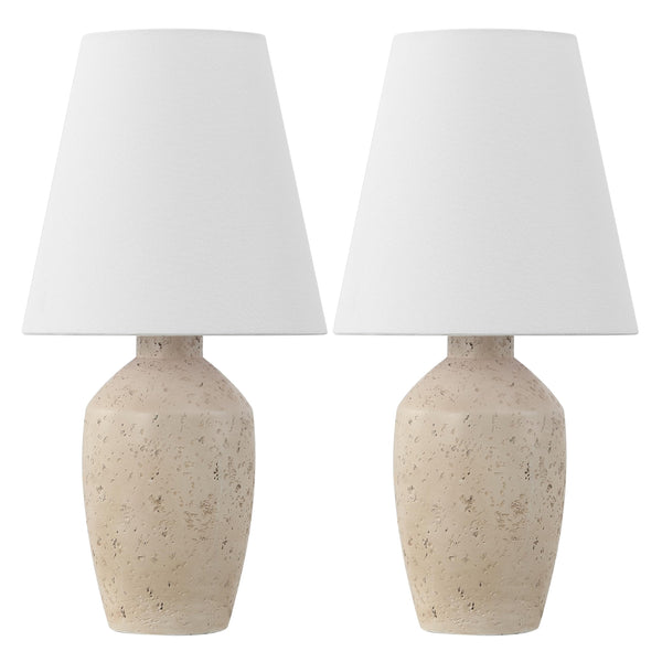 19.25" Modern Matte Ginger Jar Table Lamp Set of 2