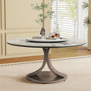 Oval Sintered Stone Dining Table Set with Stainless Steel Base