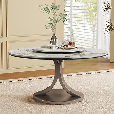 Oval Sintered Stone Dining Table Set with Stainless Steel Base