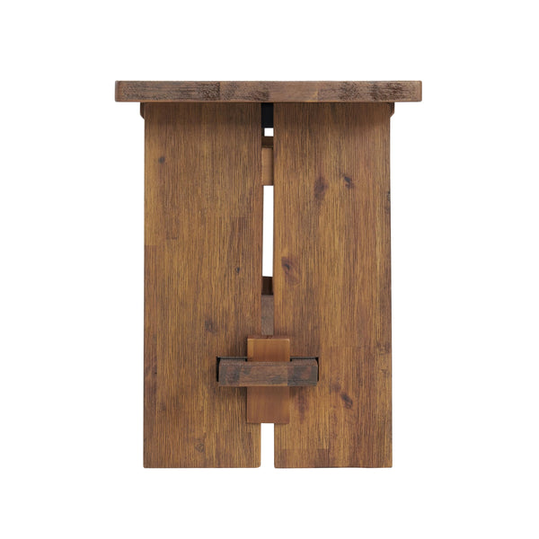40" Entryway Bench with Storage Shelf – Solid Acacia Wood