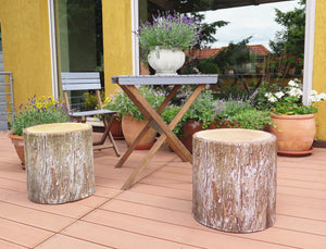 Outdoor Ottoman Pouf - Waterproof Round Footstool with Removable Cover