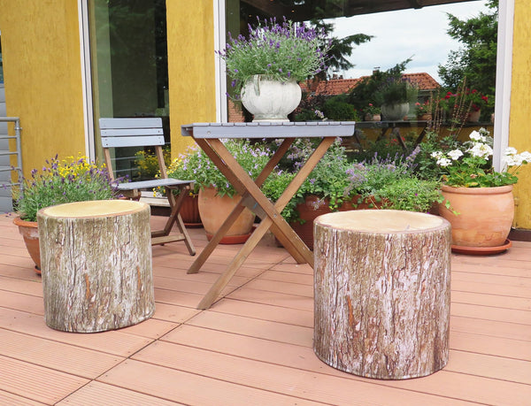 Outdoor Ottoman Pouf - Waterproof Round Footstool with Removable Cover