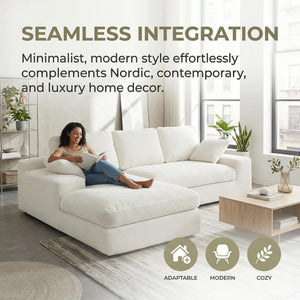 L-Shaped Cloud Sectional Sofa with Chaise
