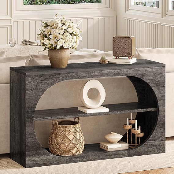 3-Tier Console Table with Storage Shelves
