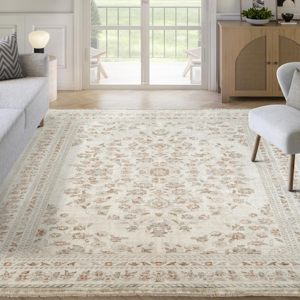 Oriental & Vintage Beige Area Rug