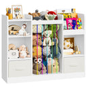 Kids Toy Storage Organizer with Stuffed Animal Storage — 5 Cubes & 2 Drawers, White