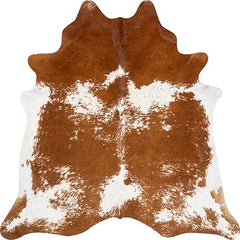 Genuine Cowhide Area Rug 6x7 ft – Natural Leather Floor Rug