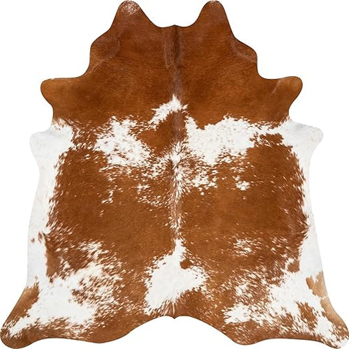 Genuine Cowhide Area Rug 6x7 ft – Natural Leather Floor Rug