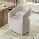 Upholstered Rolling Dining Chairs with Casters