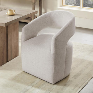 Upholstered Rolling Dining Chairs with Casters