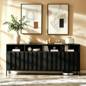 70" Fluted TV Stand with Power Outlet