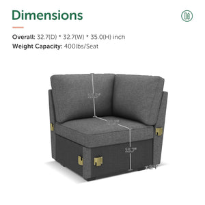 Modular Sectional Sleeper Sofa with Pull-Out Bed