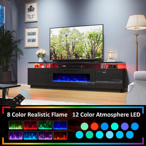 5-Piece Modern Living Room Furniture Set with Electric Fireplace TV Stand