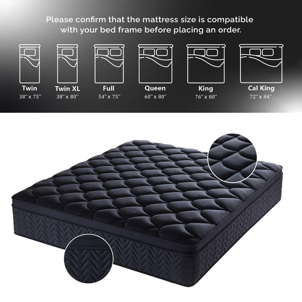 Pocket Spring Innerspring Mattress – Full, Queen & King | 12" & 14" | Quilted, Motion Isolation