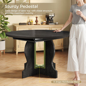 Extendable Round Dining Table for 4–8 | 43.3" to 59" Oval Kitchen Table