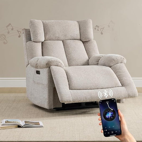 Oversized Power Recliner Chair with Bluetooth Speakers