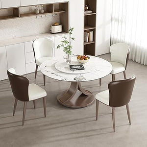 Oval Sintered Stone Dining Table Set with Stainless Steel Base