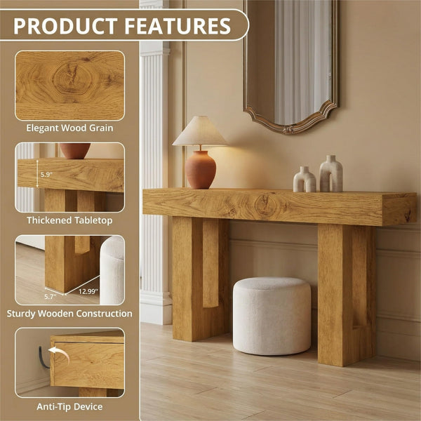 63" Farmhouse Console Table with Drawers