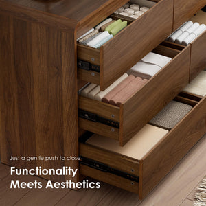6-Drawer Dresser – Mid-Century Modern Walnut