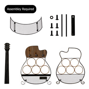 Guitar Shape 5-Bottle Wine Rack with LED Light & Cork Holder