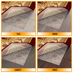 Non-Slip Rug Pad 8x12 – Felt & Rubber Dual Surface, 1/4" Thick
