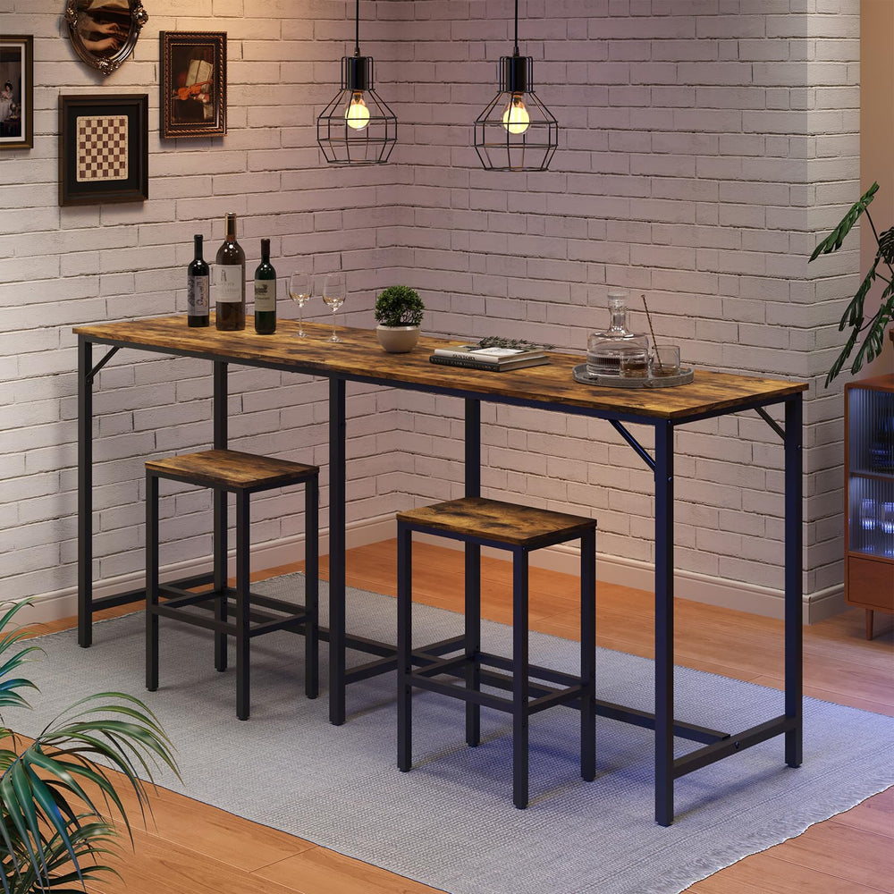 70.9" 3-Piece Bar Table and Chairs Set
