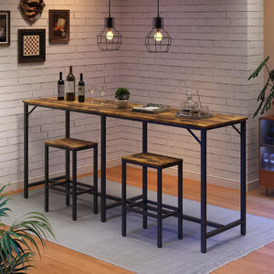 70.9" 3-Piece Bar Table and Chairs Set
