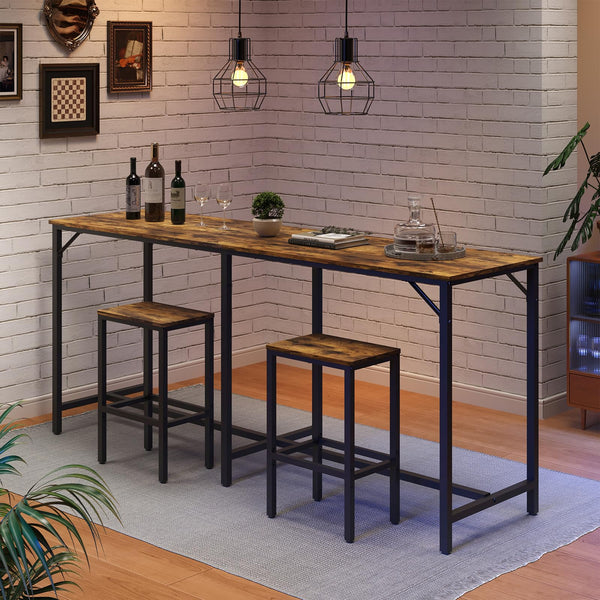 70.9" 3-Piece Bar Table and Chairs Set