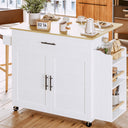 Rolling Kitchen Island with Drop Leaf & Storage