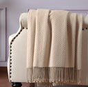Silk Throw Blanket with Hand-Knotted Fringe