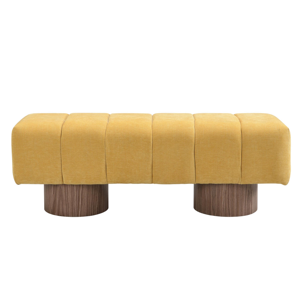 50" Chenille Fabric Upholstered Dining Bench for 2