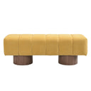 50" Chenille Fabric Upholstered Dining Bench for 2
