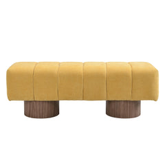 50" Chenille Fabric Upholstered Dining Bench for 2
