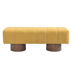 50" Chenille Fabric Upholstered Dining Bench for 2
