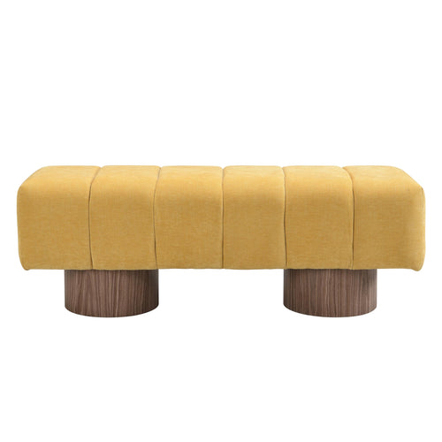 50" Chenille Fabric Upholstered Dining Bench for 2
