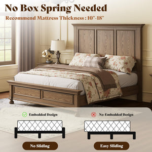Solid Wood 3-Piece King Bedroom Set with Nightstands