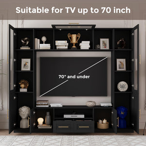 94" Wall Unit Entertainment Center with LED Lights