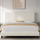 Upholstered Platform Bed Frame with Adjustable Headboard