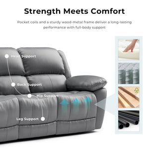 3-Piece Recliner Sofa Set – Leather Sectional with Loveseat & Arm Chair