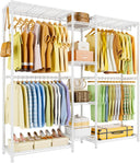 6-Tier Heavy-Duty Freestanding Closet Organizer with Shelves & Hangers