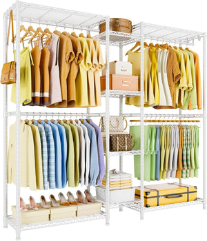 6-Tier Heavy-Duty Freestanding Closet Organizer with Shelves & Hangers