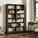 76" Tall 6-Tier Wood Bookcase with 12 Compartments