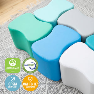 Toddler Modular Foam Stool Set – 6-Piece Flexible Seating