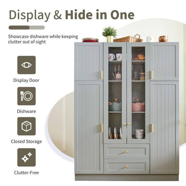 Large Kitchen Pantry with 6 Doors