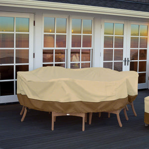 Rectangular/Oval Patio Table & Chair Set Cover — Water-Resistant Outdoor Furniture Cover