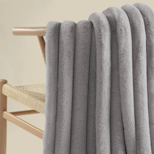 Faux Fur Throw Blanket – Reversible Plush Cozy Throw for Couch, Bed & Chair