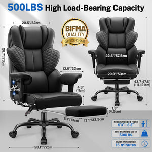 Big and Tall Ergonomic Office Chair 500lbs with Footrest