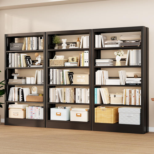 5-Tier Metal Bookshelf with Adjustable Shelves